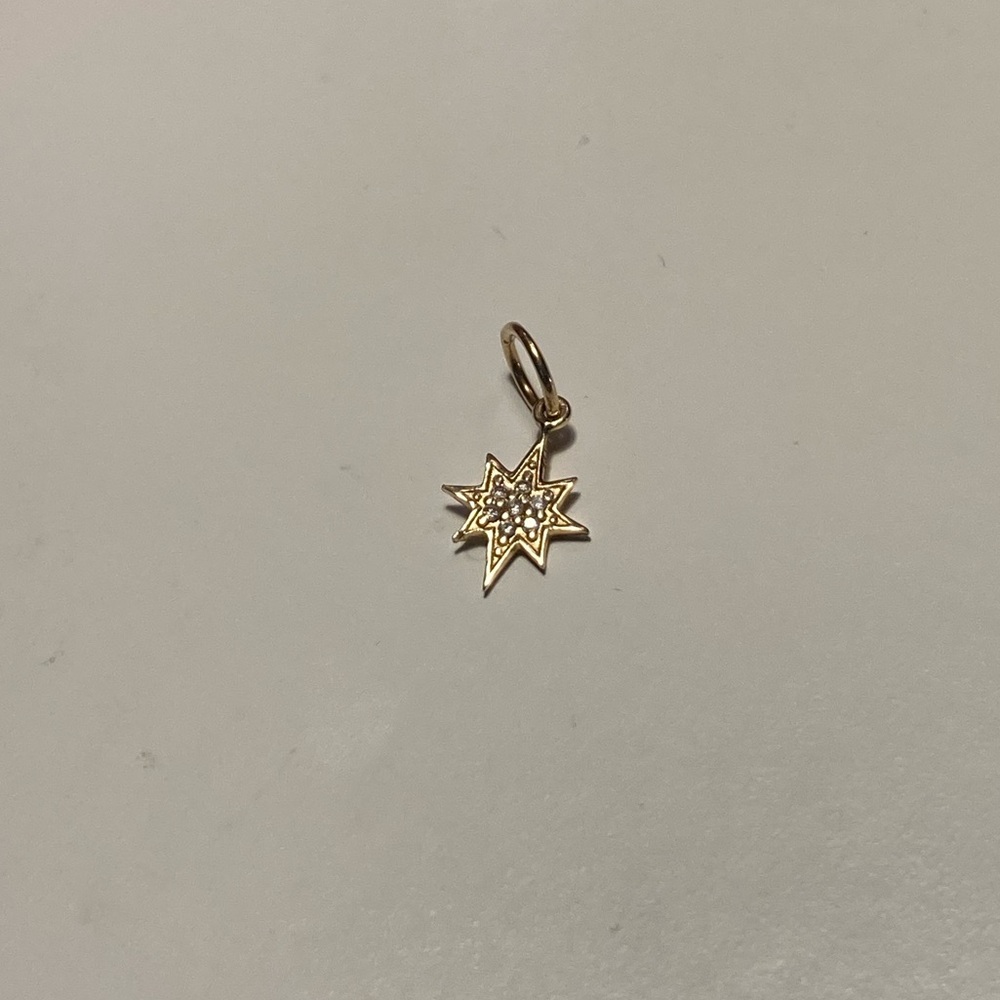 14K SOLID GOLD STAR CHARM